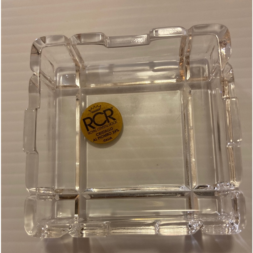 RCR Royal Crystal Rock 24% Lead Crystal Square Jewelry Dish Trinket Box